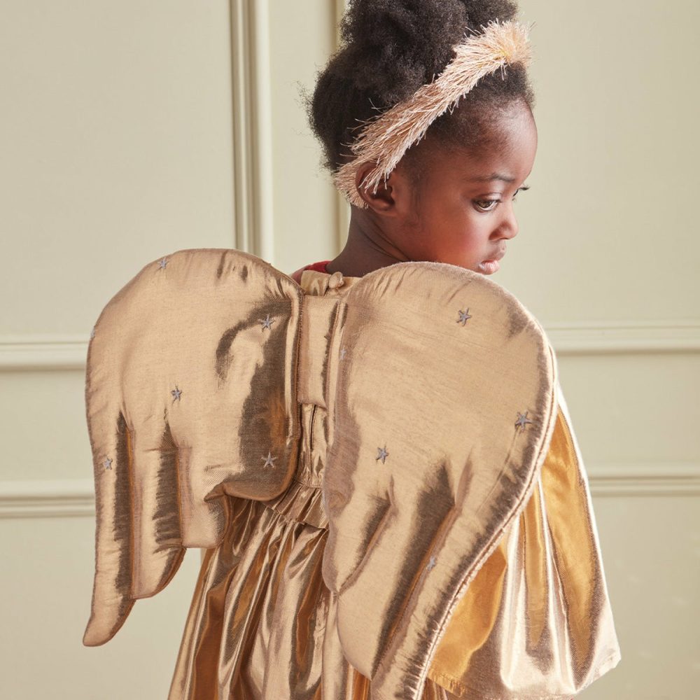 Christmas Costumes | Gold Quilted Angel Wings Christmas Costumes Christmas Costumes