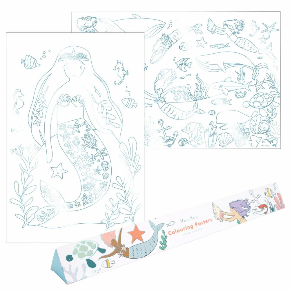 Coloring Posters | Mermaid Coloring Pages (Set Of 2) Toys Coloring Posters