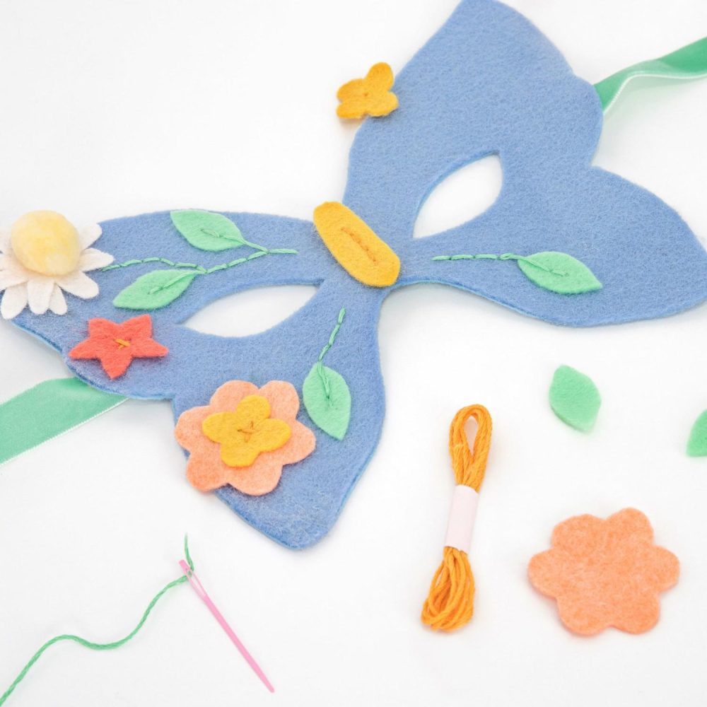 Craft Kits | Flower Embroidery Butterfly Mask Kit Craft Kits Craft Kits