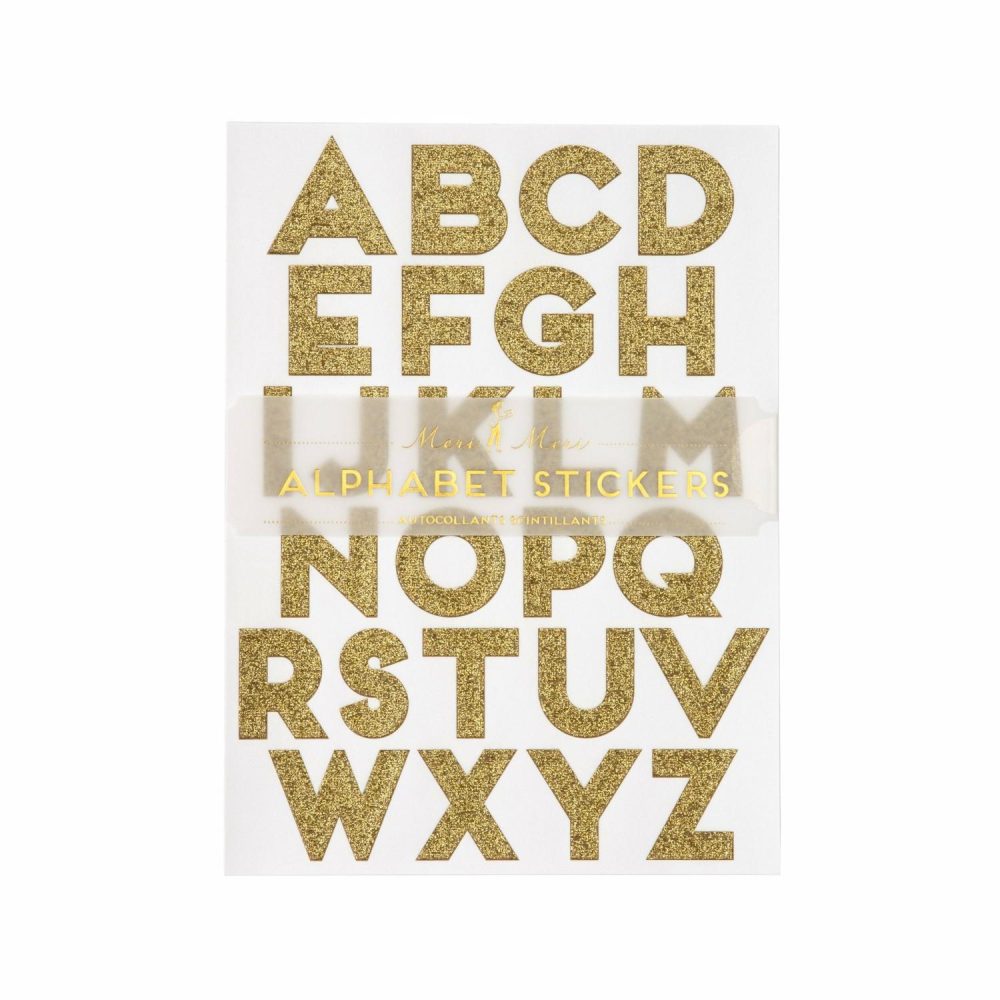 Craft Kits | Gold Glitter Alphabet Sticker Sheets (X 10 Sheets) Craft Kits Craft Kits