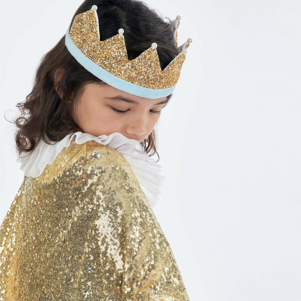 Crowns & Headwear | Gold & Pearl Party Crown Costumes & Dress Up Crowns & Headwear