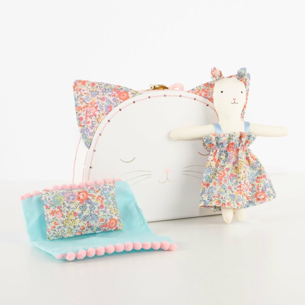 Dolls & Doll Accessories | Floral Kitty Mini Suitcase Doll Dolls & Doll Accessories Dolls & Doll Accessories