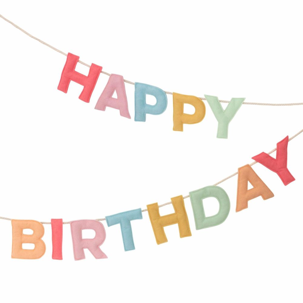 Happy Birthday Banners | Felt Happy Birthday Garland Happy Birthday Banners Happy Birthday Banners