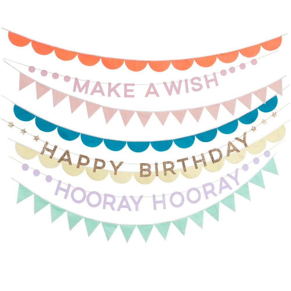 Happy Birthday Banners | Rainbow Birthday Garlands (X 8) Happy Birthday Banners Happy Birthday Banners