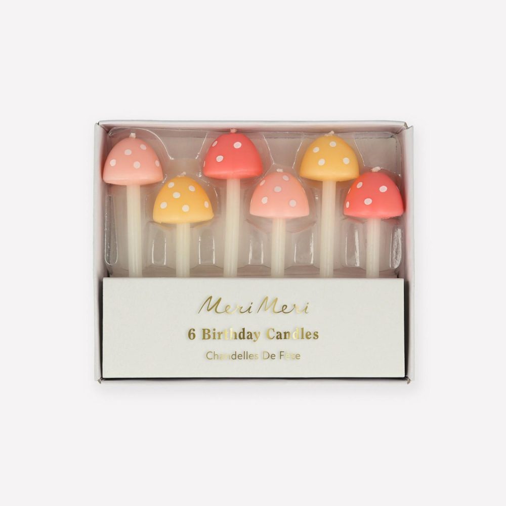 Happy Birthday Candles | Mushroom Birthday Candles (X 6) Candles Happy Birthday Candles