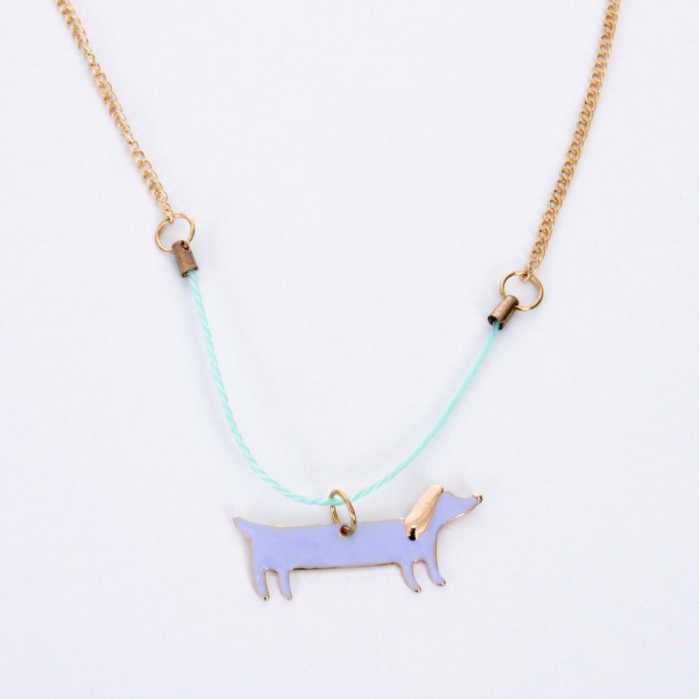 Jewelry | Enamel Sausage Dog Necklace Jewelry Jewelry