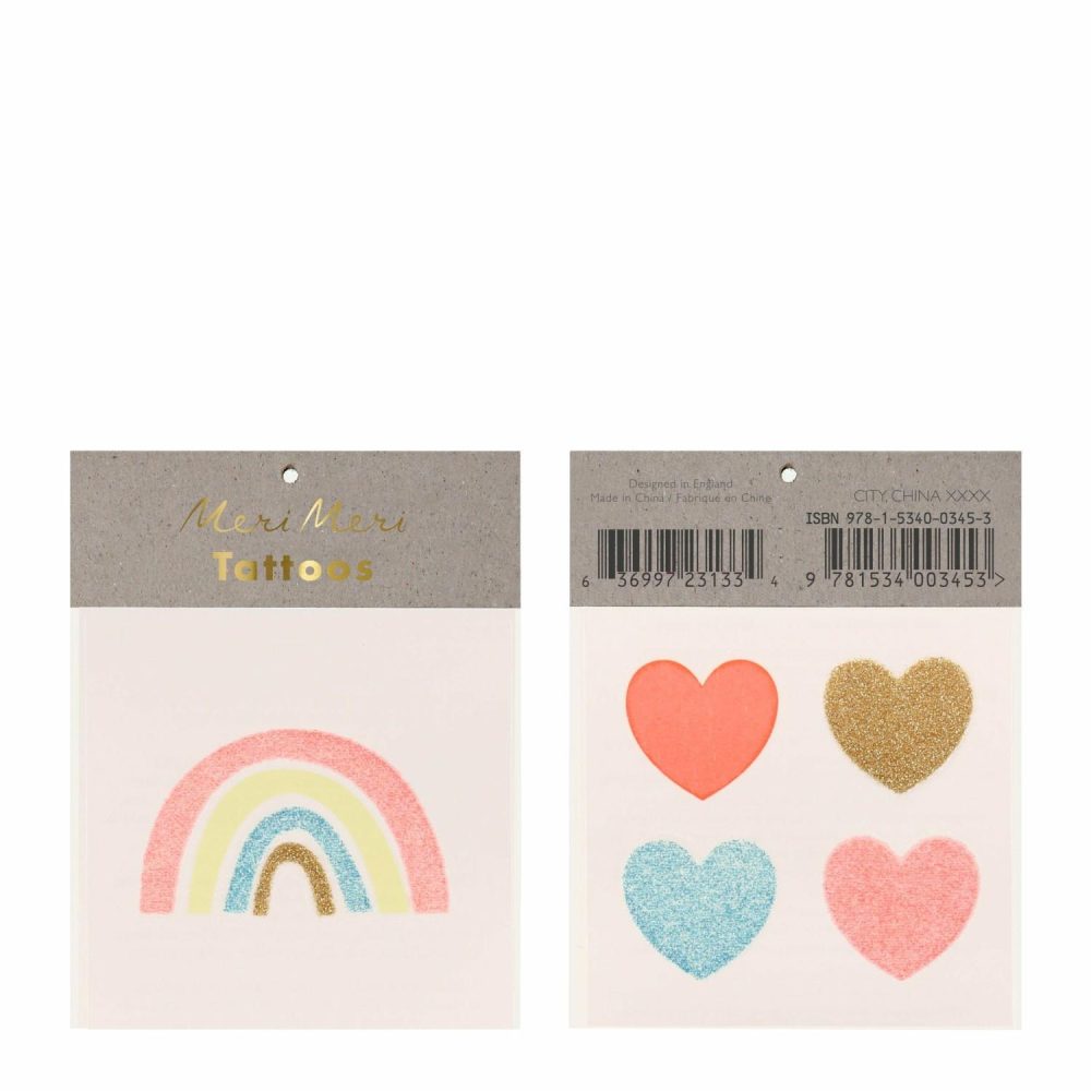 Kids Tattoos | Rainbow & Hearts Small Tattoos (X 2) Kids Tattoos Kids Tattoos