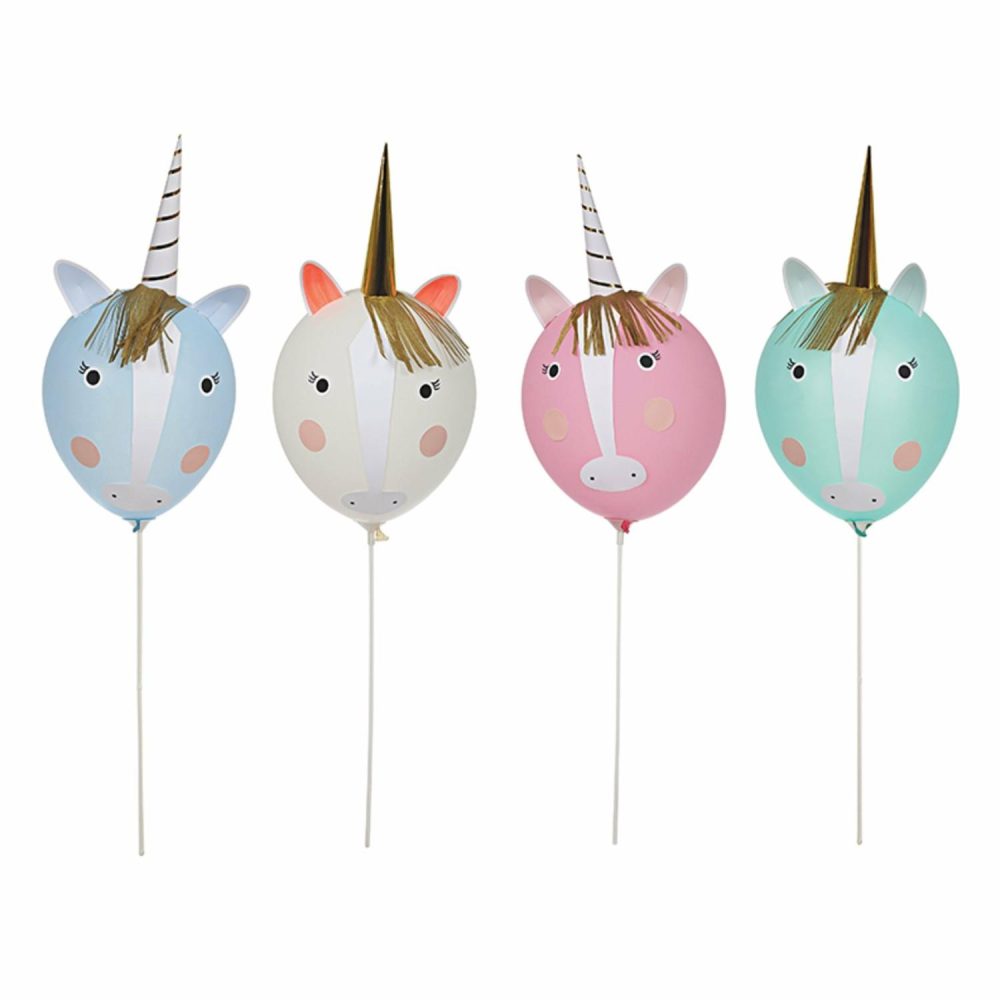 Novelty Shaped Balloons | Unicorn Balloon Kit (X 4) Balloons Novelty Shaped Balloons