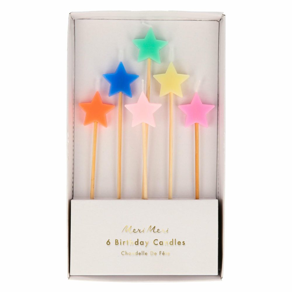 Novelty Shaped Candles | Mixed Star Candles (X 6) Candles Novelty Shaped Candles