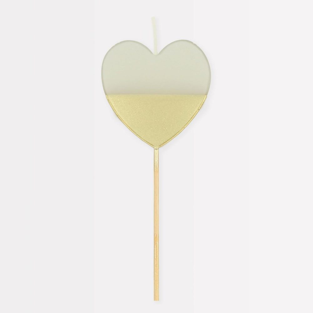 Number Candles | Gold Dipped Heart Candle Candles Number Candles