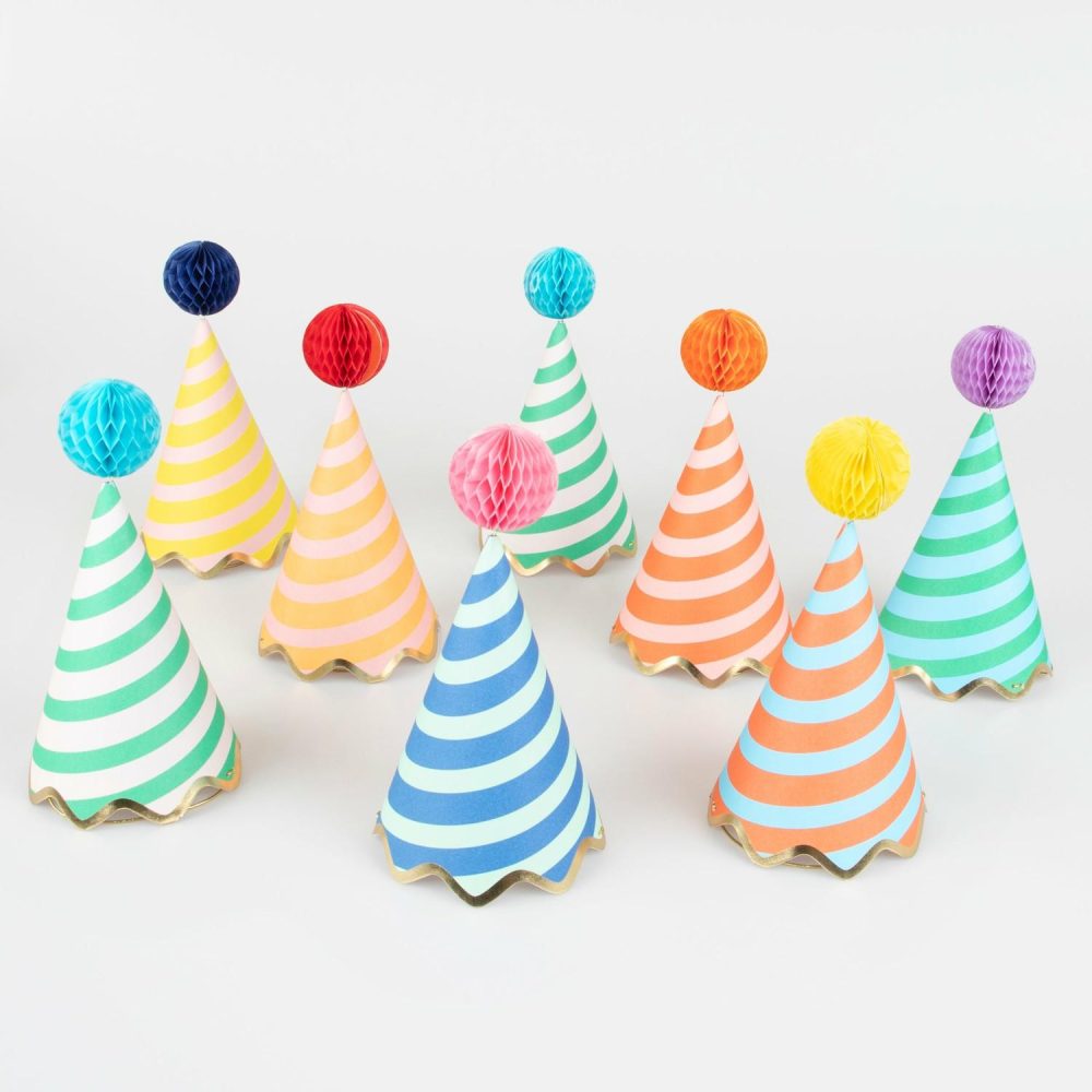 Party Hats | Stripe Party Hats (X 8) Party Hats Party Hats