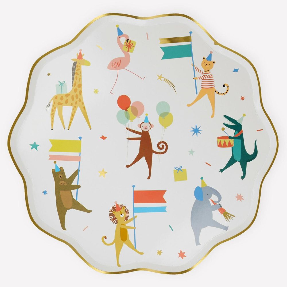 Plates, Cups & Napkins | Animal Parade Dinner Plates (X 8) Party Supplies Plates, Cups & Napkins