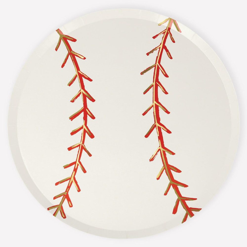 Plates, Cups & Napkins | Baseball Plates (X 8) Party Supplies Plates, Cups & Napkins