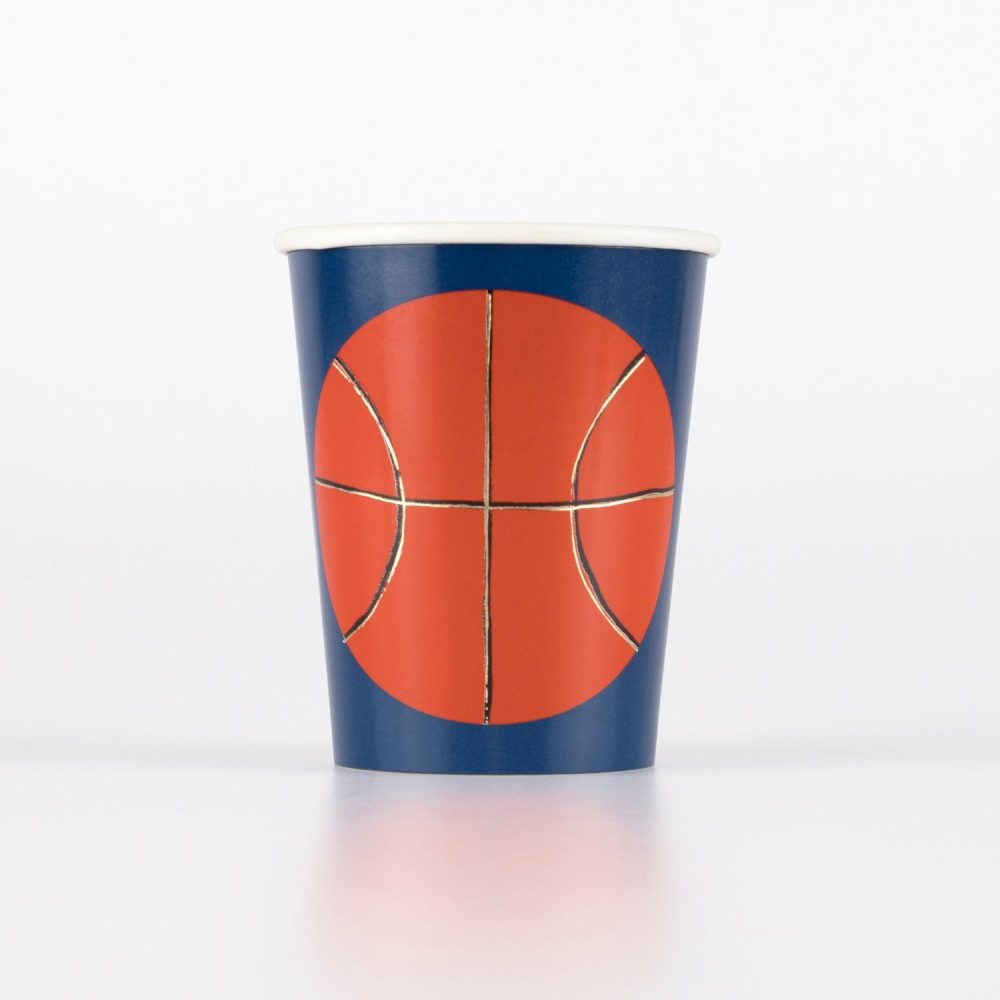 Plates, Cups & Napkins | Basketball Cups (X 8) Party Supplies Plates, Cups & Napkins