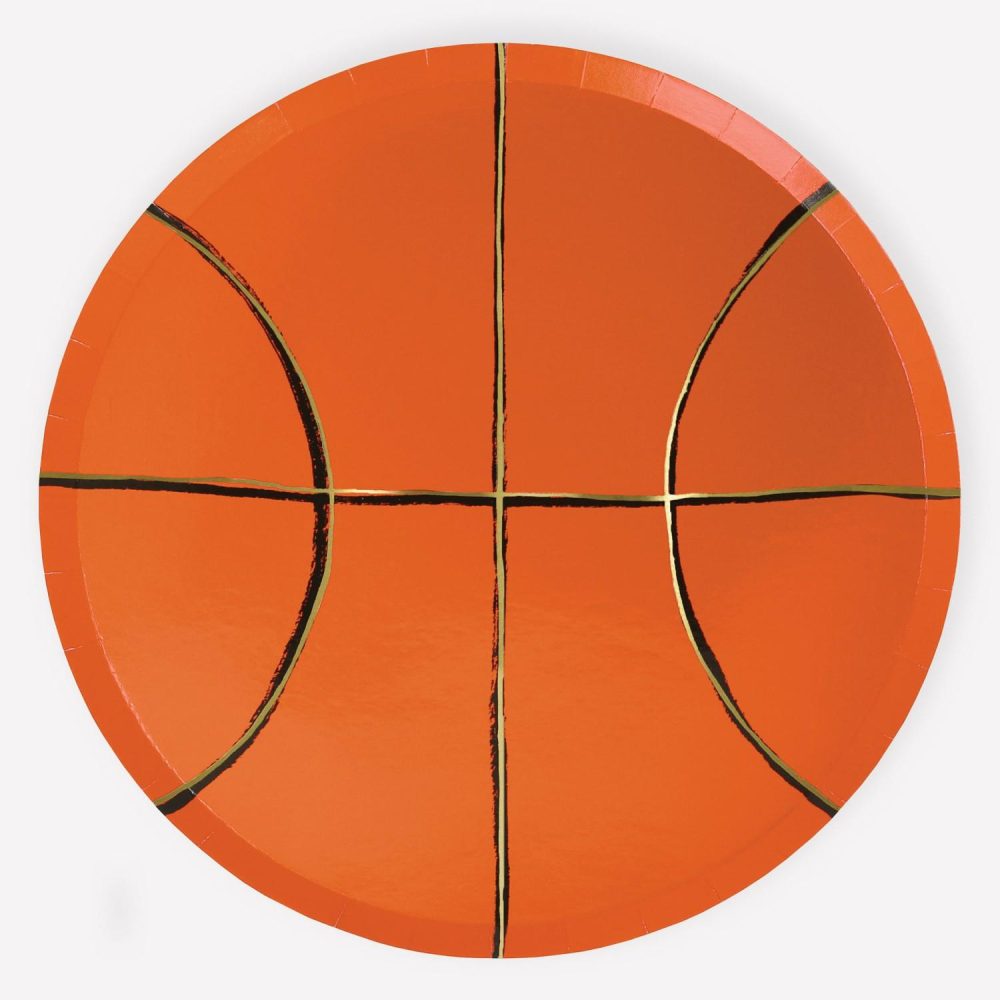 Plates, Cups & Napkins | Basketball Plates (X 8) Party Supplies Plates, Cups & Napkins