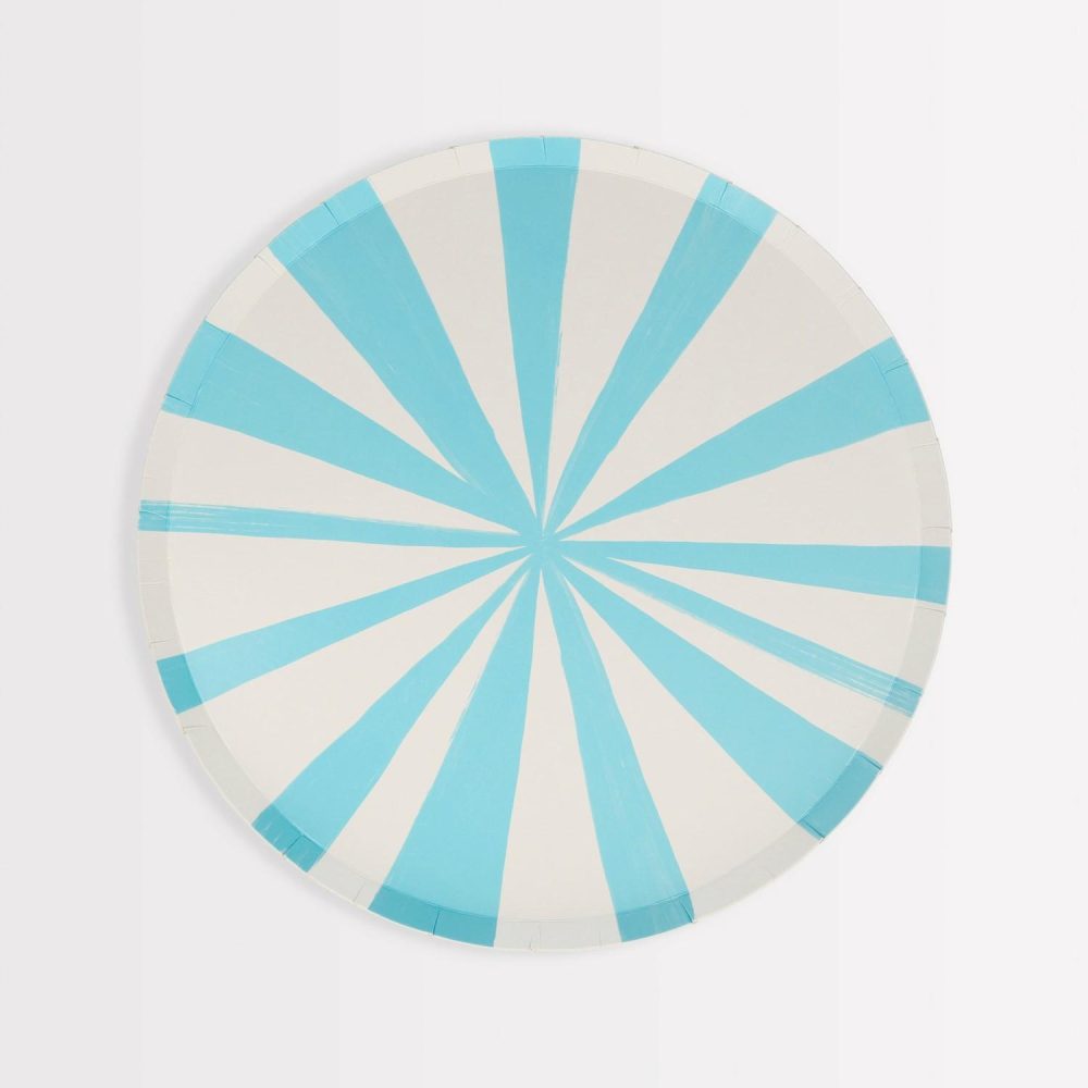 Plates, Cups & Napkins | Blue Stripe Side Plates (X 8) Party Supplies Plates, Cups & Napkins