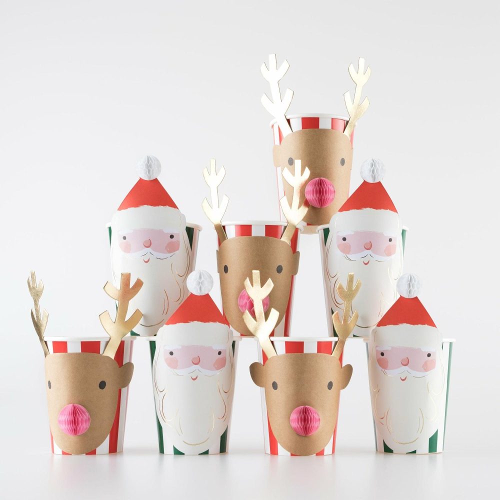 Plates, Cups & Napkins | Christmas Honeycomb Cups (X 8) Party Supplies Plates, Cups & Napkins