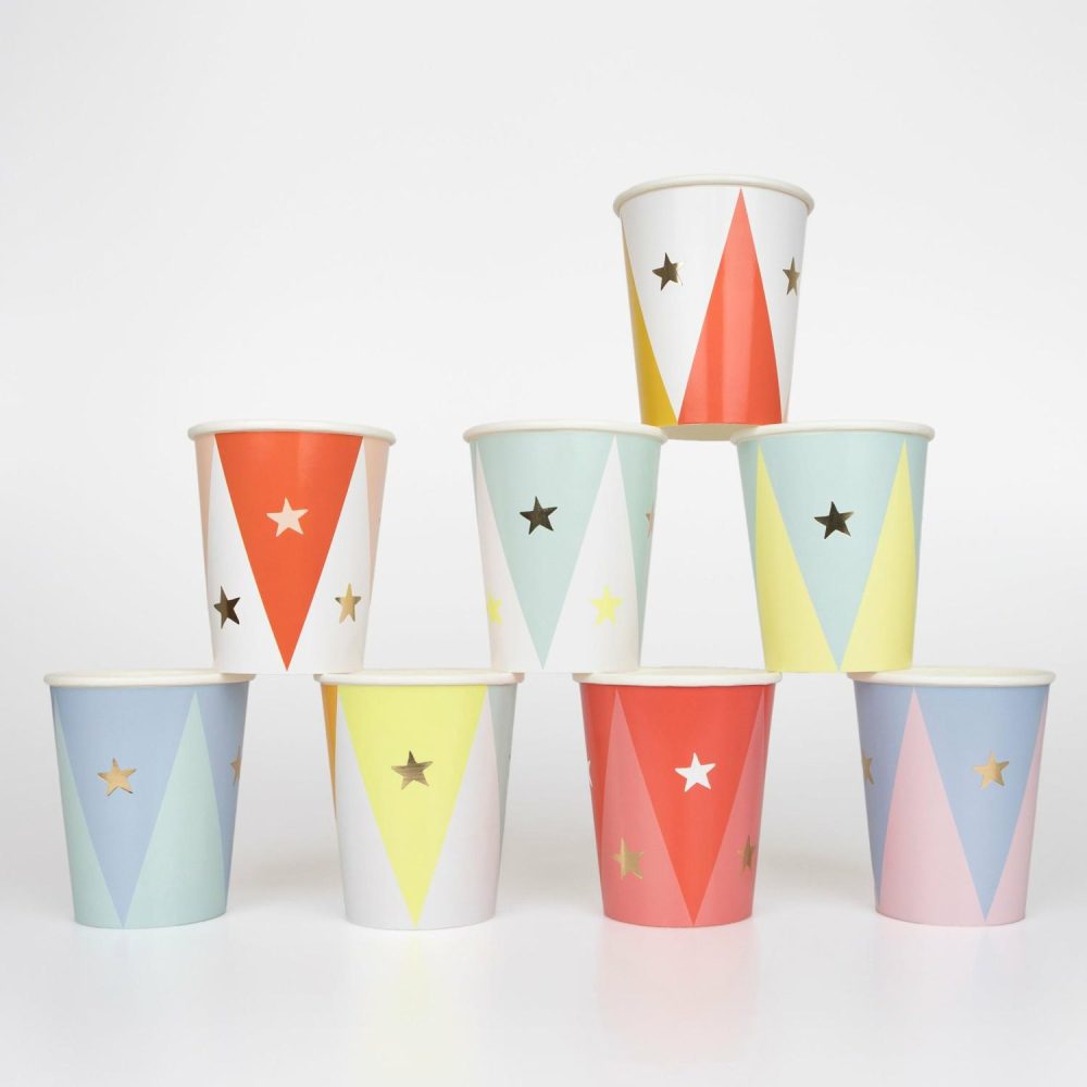 Plates, Cups & Napkins | Circus Cups (X 8) Party Supplies Plates, Cups & Napkins