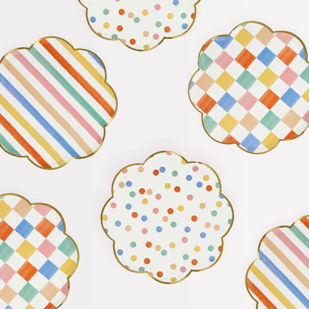 Plates, Cups & Napkins | Colorful Pattern Side Plates (X 8) Party Supplies Plates, Cups & Napkins