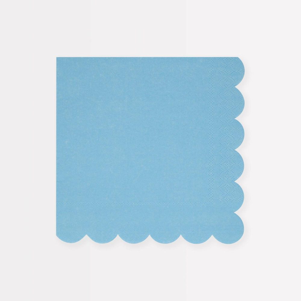 Plates, Cups & Napkins | Cornflower Blue Large Napkins (X 16) Party Supplies Plates, Cups & Napkins