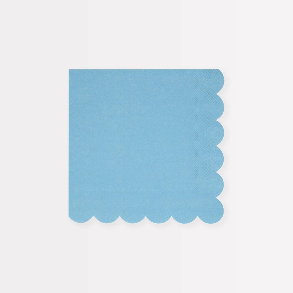 Plates, Cups & Napkins | Cornflower Blue Small Napkins (X 16) Party Supplies Plates, Cups & Napkins