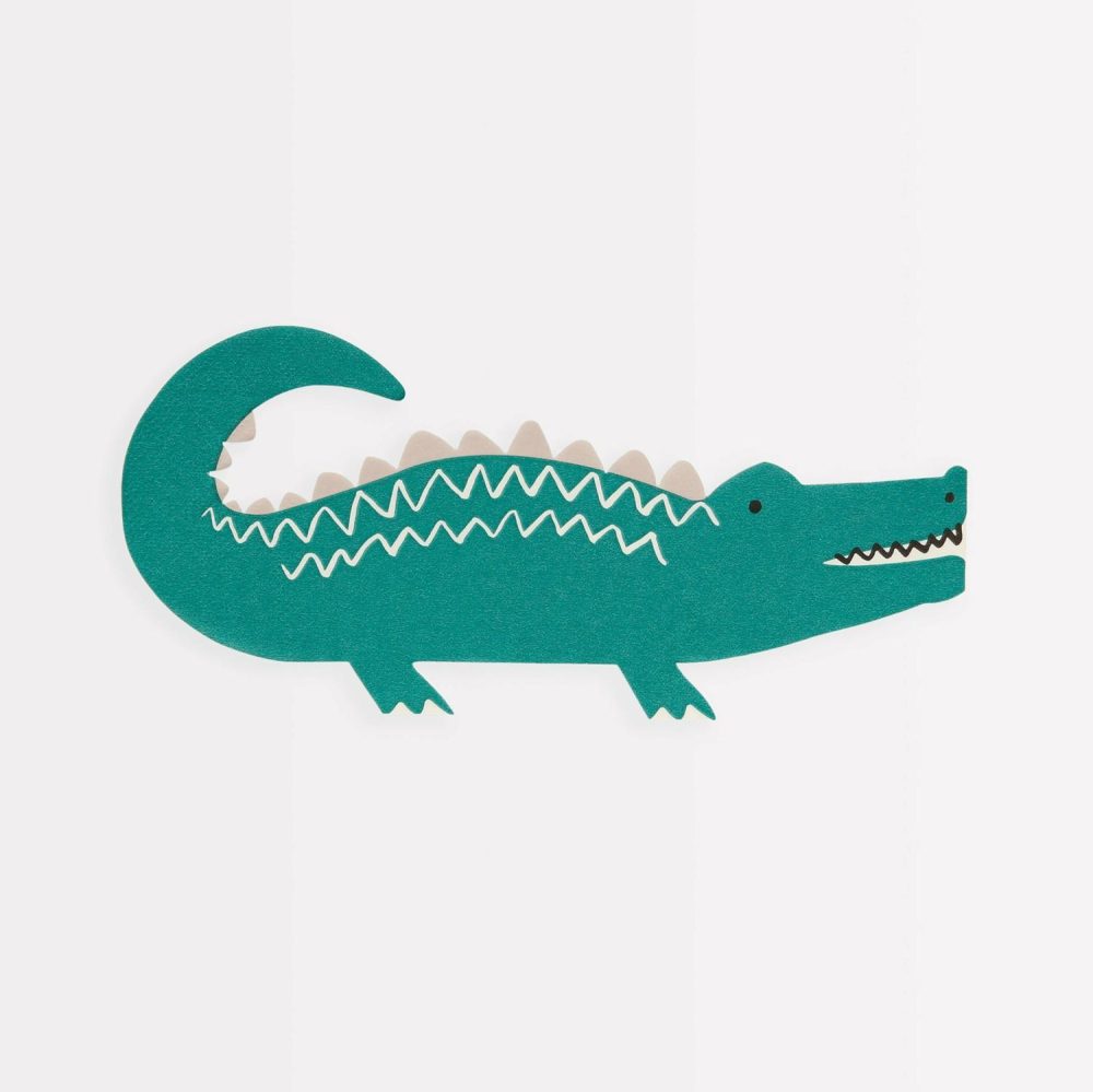 Plates, Cups & Napkins | Crocodile Napkins (X 16) Party Supplies Plates, Cups & Napkins