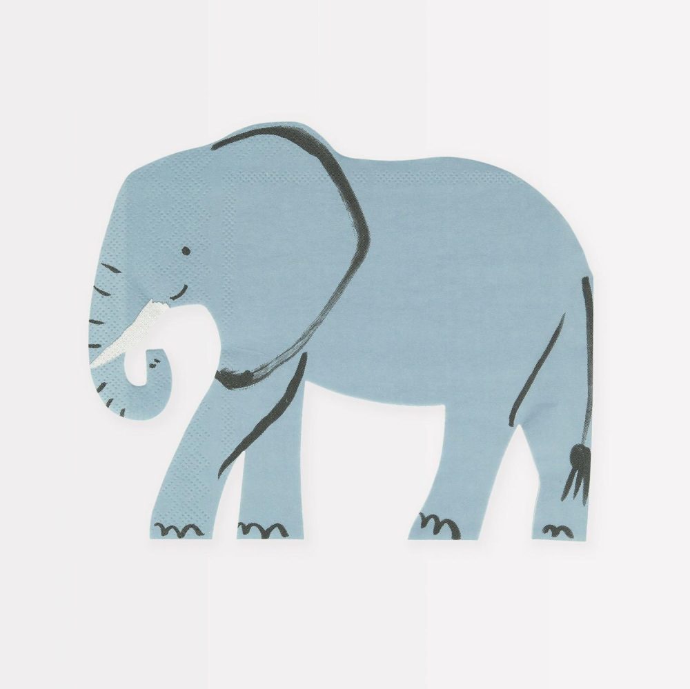 Plates, Cups & Napkins | Elephant Napkins (X 16) Party Supplies Plates, Cups & Napkins