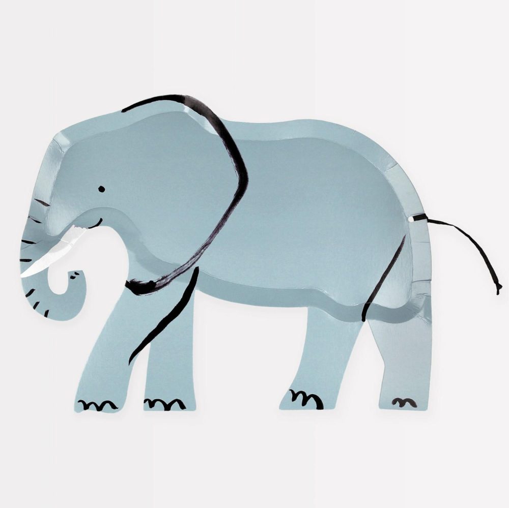 Plates, Cups & Napkins | Elephant Plates (X 8) Party Supplies Plates, Cups & Napkins