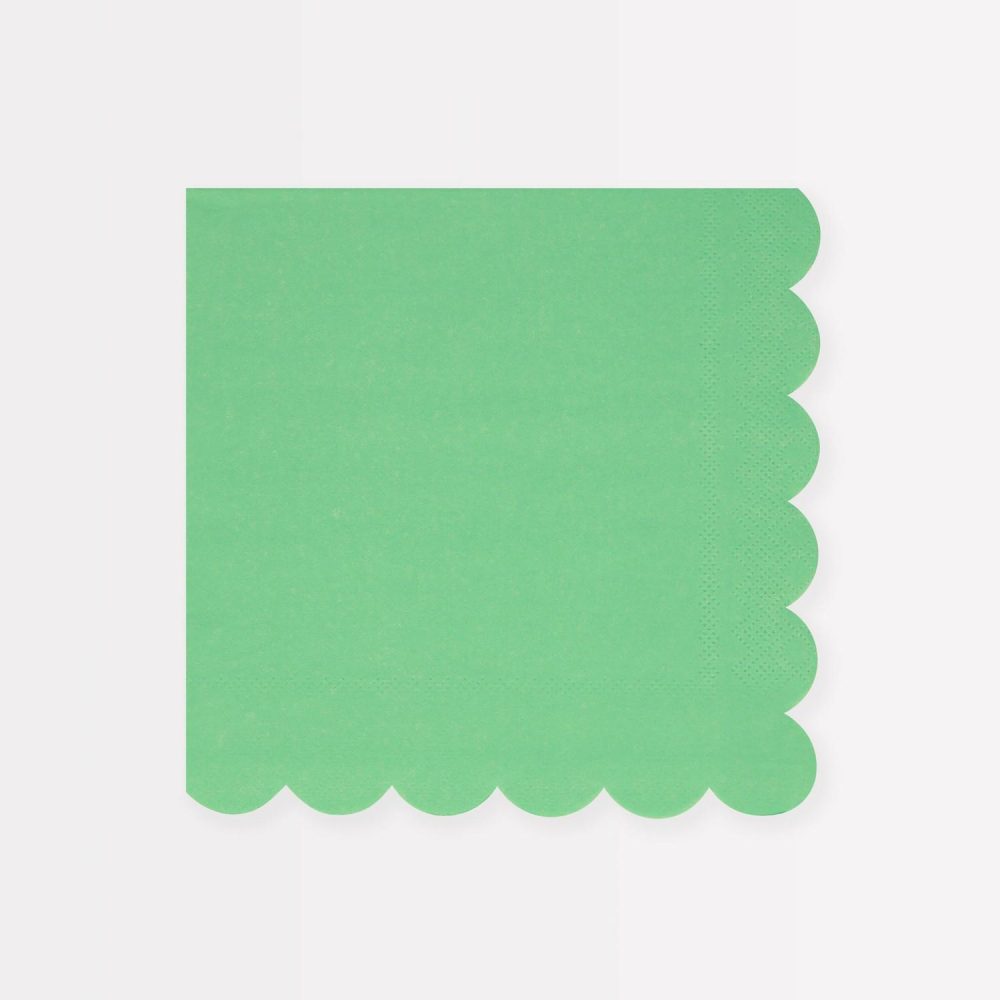 Plates, Cups & Napkins | Emerald Green Large Napkins (X 16) Party Supplies Plates, Cups & Napkins