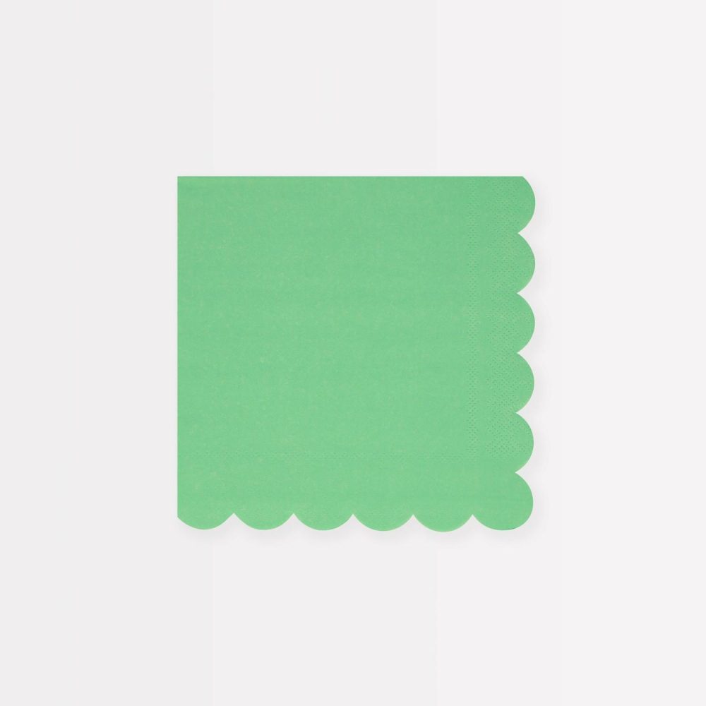 Plates, Cups & Napkins | Emerald Green Small Napkins (X 16) Party Supplies Plates, Cups & Napkins