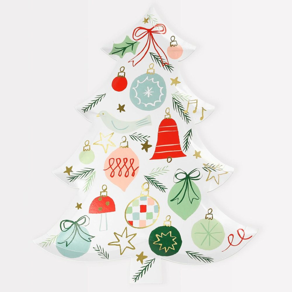 Plates, Cups & Napkins | Festive Pattern Tree Plates (X 8) Party Supplies Plates, Cups & Napkins