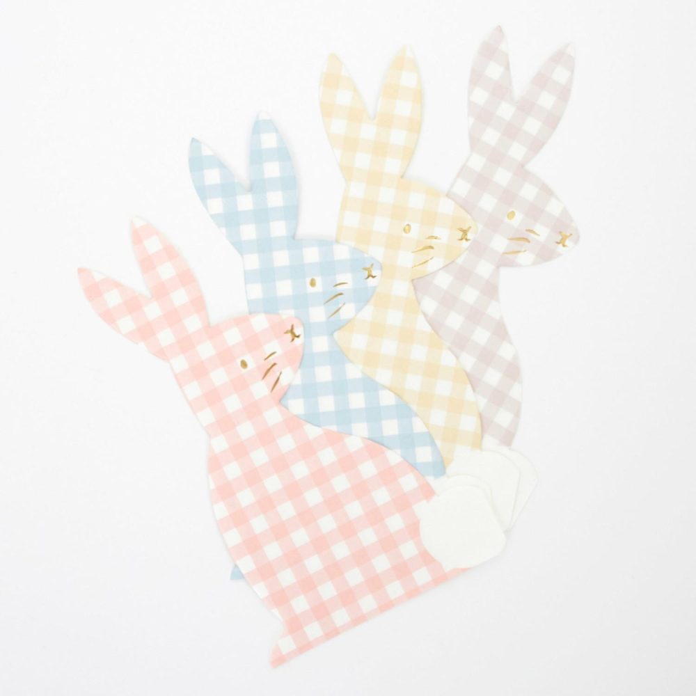 Plates, Cups & Napkins | Gingham Bunny Napkins (X 16) Party Supplies Plates, Cups & Napkins