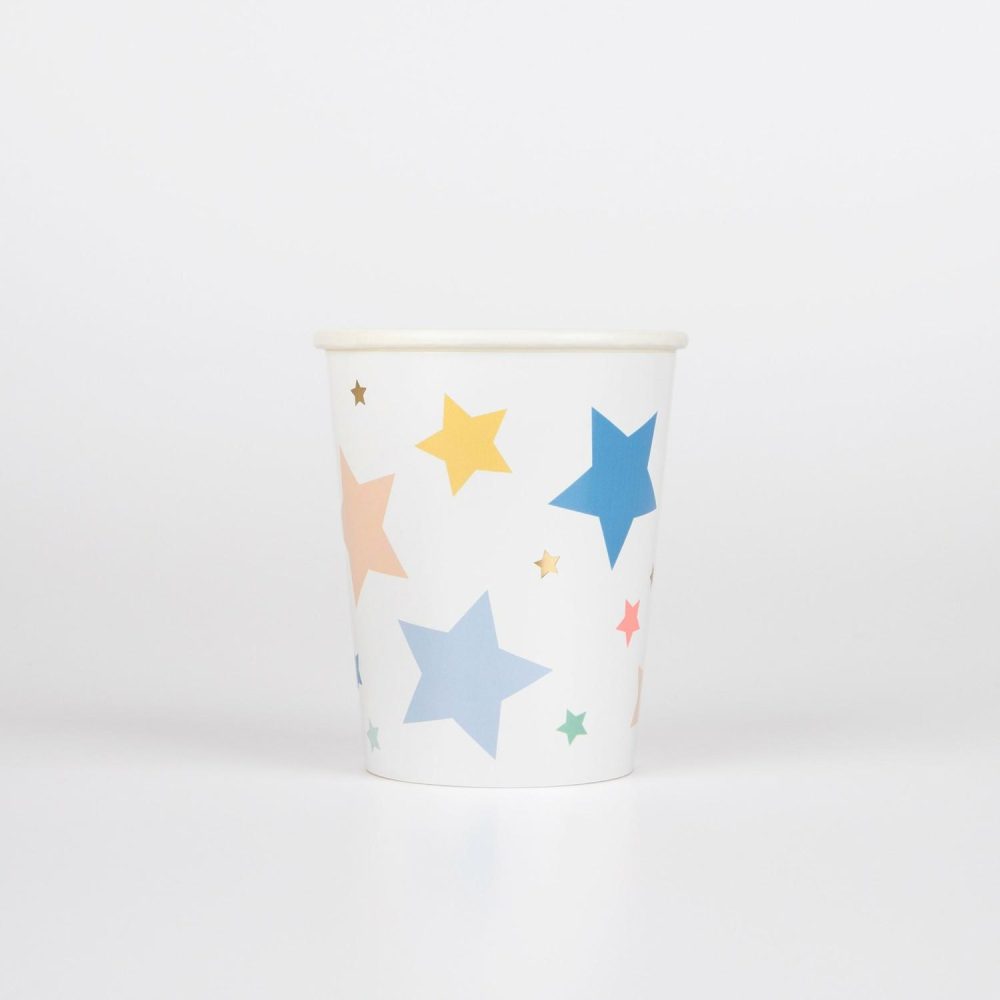 Plates, Cups & Napkins | Happy Birthday Stars Cups (X 8) Party Supplies Plates, Cups & Napkins