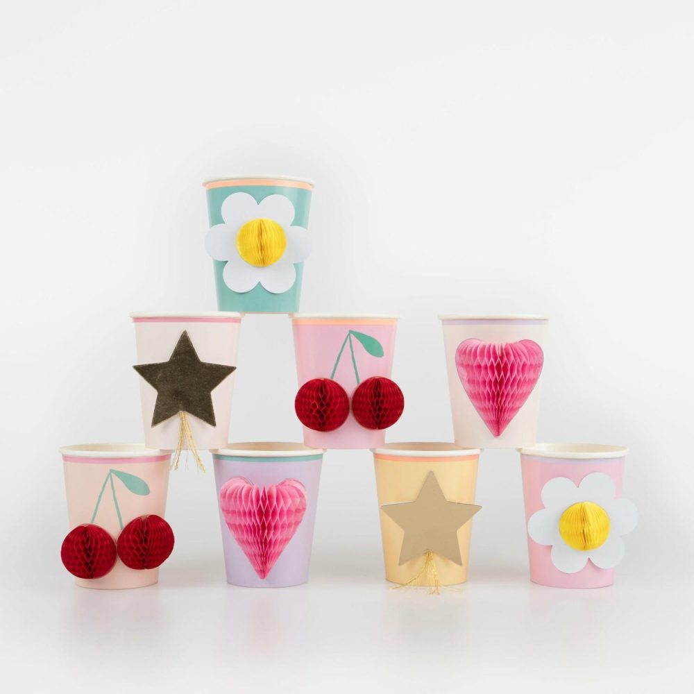 Plates, Cups & Napkins | Happy Icons Cups (X 8) Party Supplies Plates, Cups & Napkins