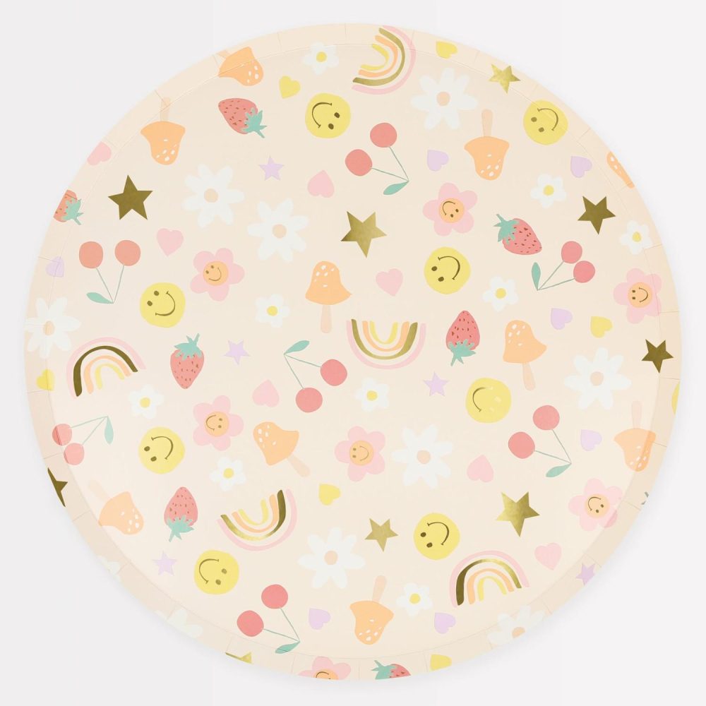 Plates, Cups & Napkins | Happy Icons Dinner Plates (X 8) Party Supplies Plates, Cups & Napkins