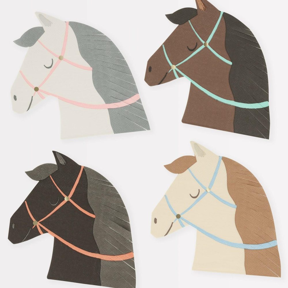 Plates, Cups & Napkins | Horse Napkins (X 16) Party Supplies Plates, Cups & Napkins