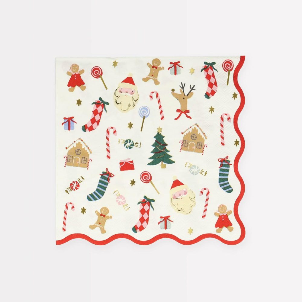 Plates, Cups & Napkins | Jolly Christmas Large Napkins (X 16) Party Supplies Plates, Cups & Napkins