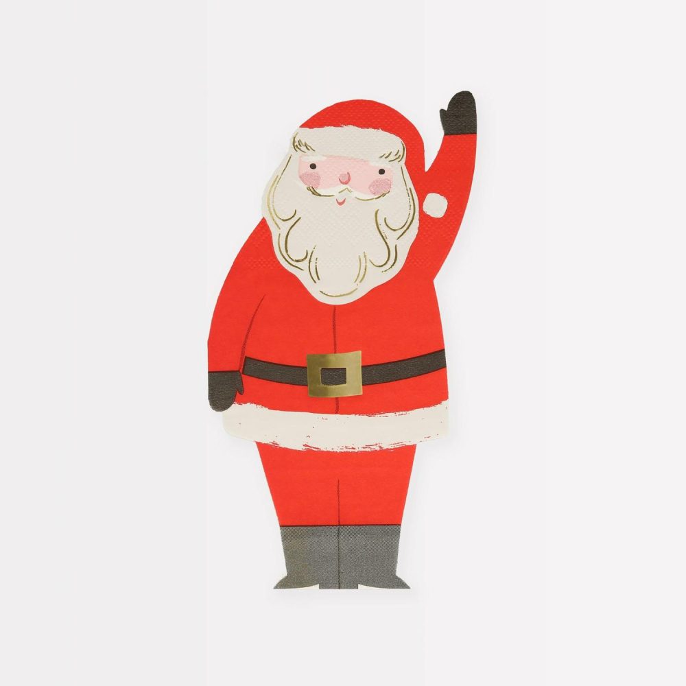 Plates, Cups & Napkins | Jolly Christmas Santa Napkins (X 16) Party Supplies Plates, Cups & Napkins