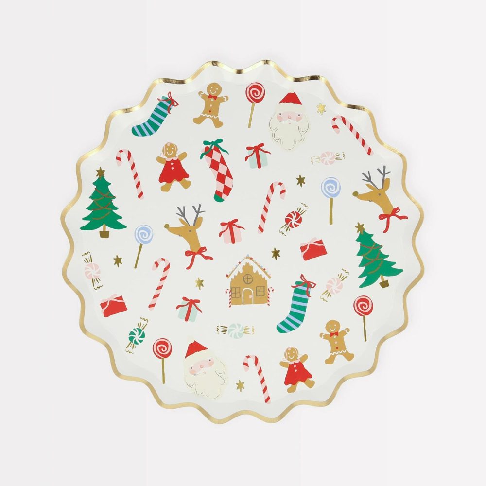 Plates, Cups & Napkins | Jolly Christmas Side Plates (X 8) Party Supplies Plates, Cups & Napkins