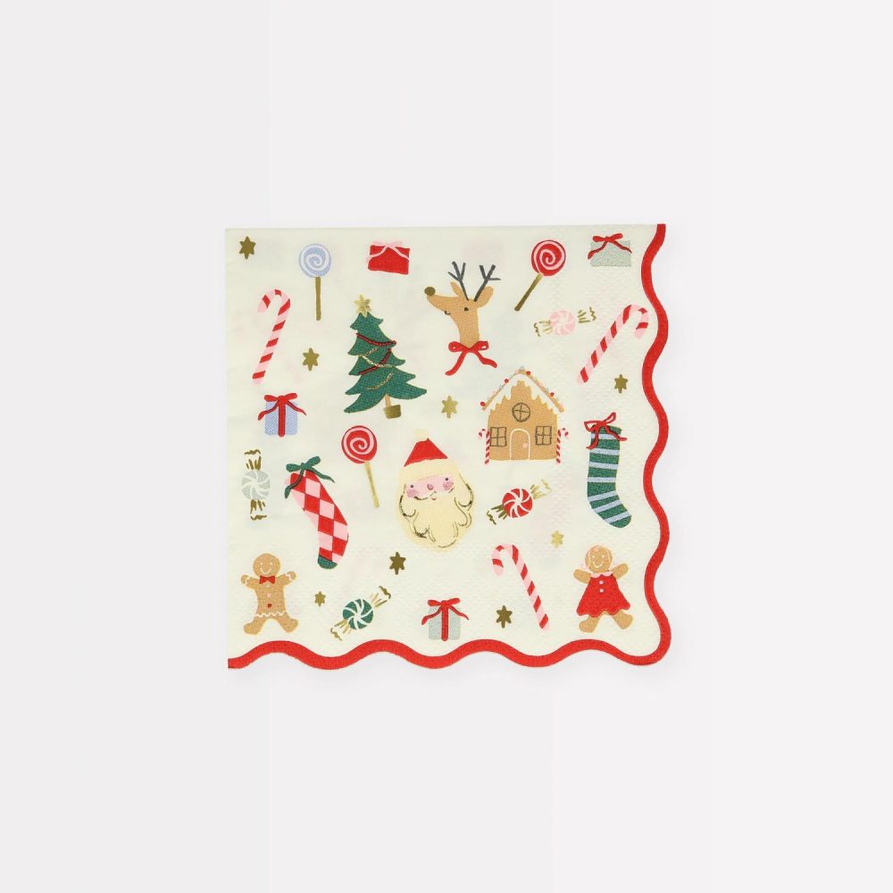 Plates, Cups & Napkins | Jolly Christmas Small Napkins (X 16) Party Supplies Plates, Cups & Napkins