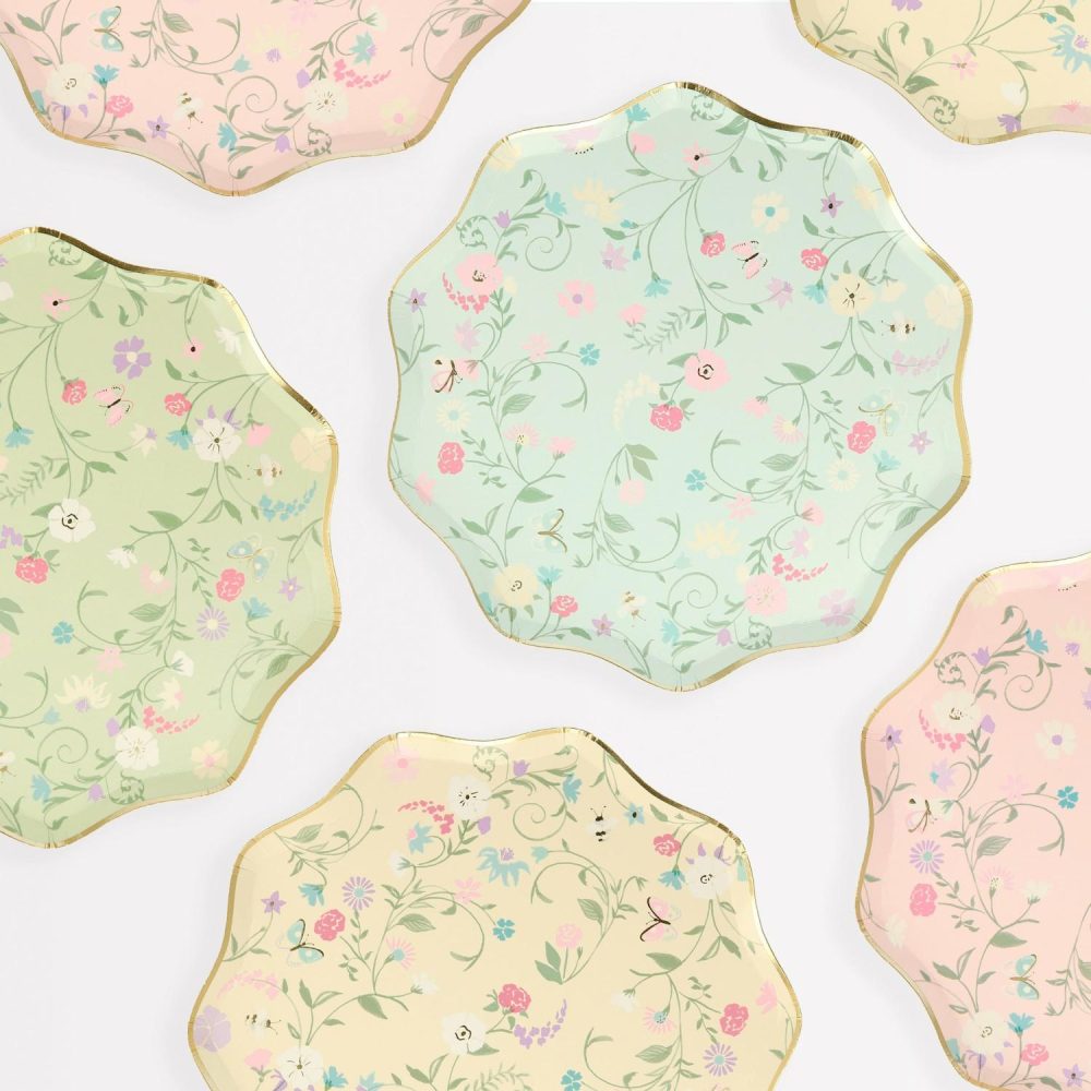 Plates, Cups & Napkins | Ladurée X Meri Meri Paris Floral Side Plates (X 8) Party Supplies Plates, Cups & Napkins