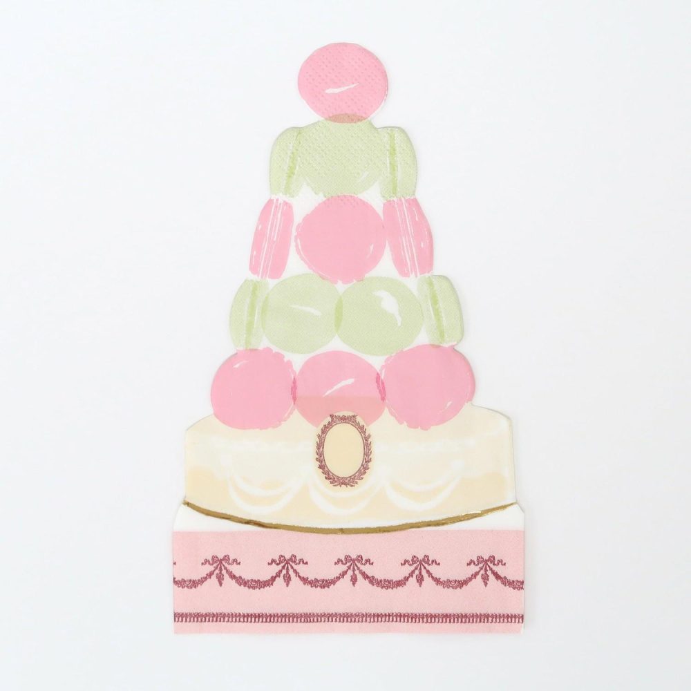 Plates, Cups & Napkins | Ladurée X Meri Meri Paris Macaron Pyramid Napkins (X 16) Party Supplies Plates, Cups & Napkins