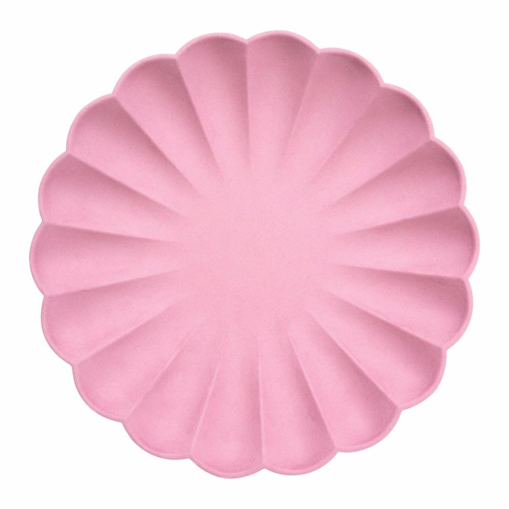 Plates, Cups & Napkins | Large Bubblegum Pink Compostable Plates (X 8) Party Supplies Plates, Cups & Napkins