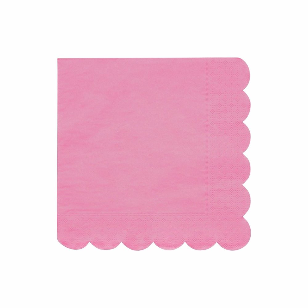 Plates, Cups & Napkins | Large Bubblegum Pink Paper Napkins (X 20) Party Supplies Plates, Cups & Napkins