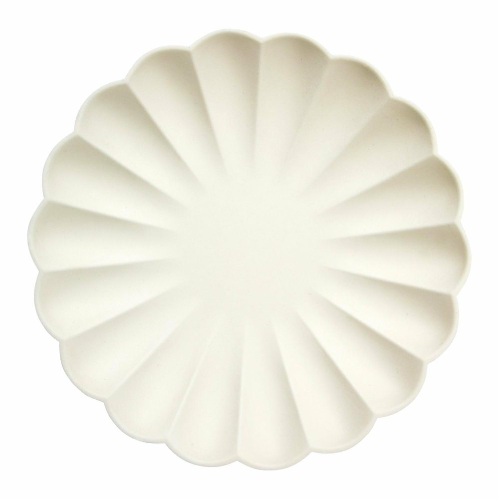 Plates, Cups & Napkins | Large Cream Compostable Plates (X 8) Party Supplies Plates, Cups & Napkins