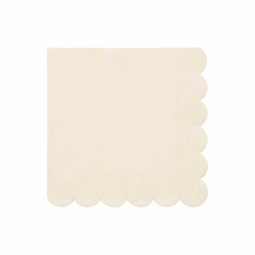 Plates, Cups & Napkins | Large Cream Paper Napkins (X 20) Party Supplies Plates, Cups & Napkins