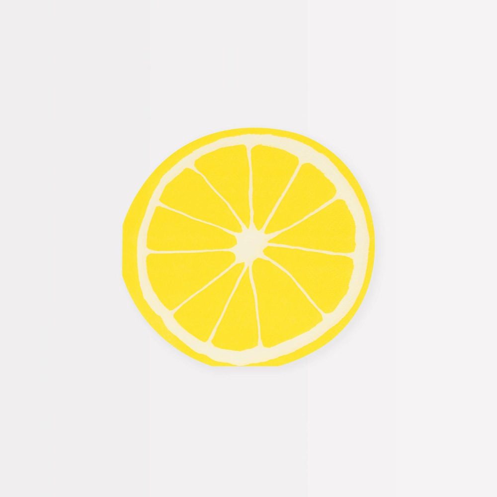 Plates, Cups & Napkins | Lemon Napkins (X 16) Party Supplies Plates, Cups & Napkins