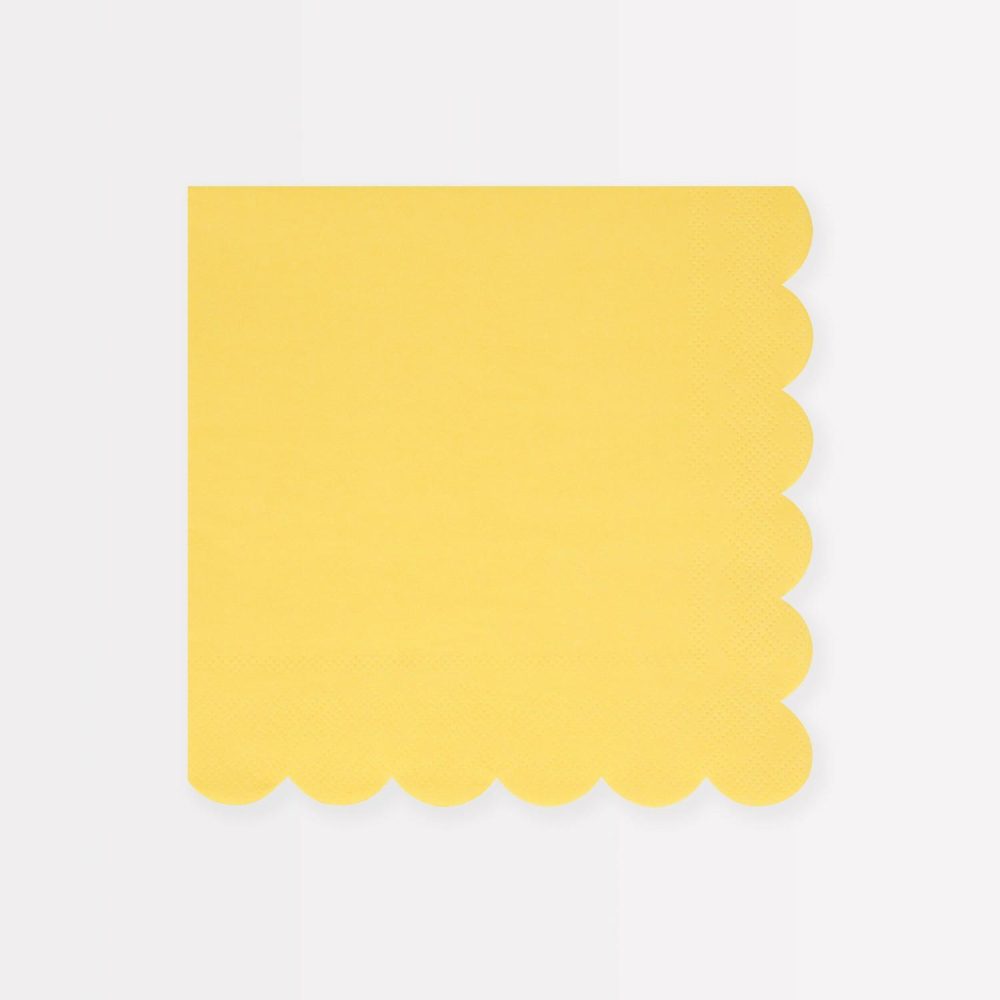 Plates, Cups & Napkins | Lemon Sherbet Large Napkins (X 16) Party Supplies Plates, Cups & Napkins