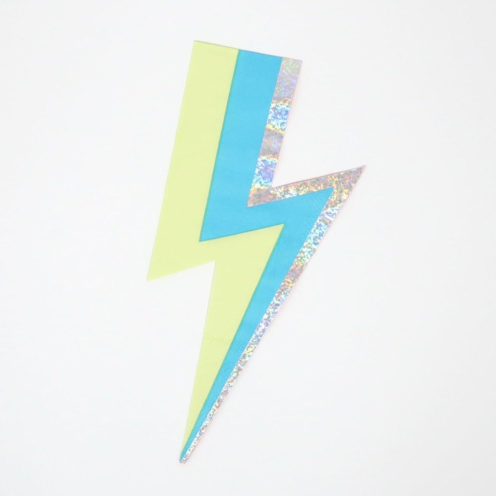 Plates, Cups & Napkins | Lightning Bolt Napkins (X 16) Party Supplies Plates, Cups & Napkins