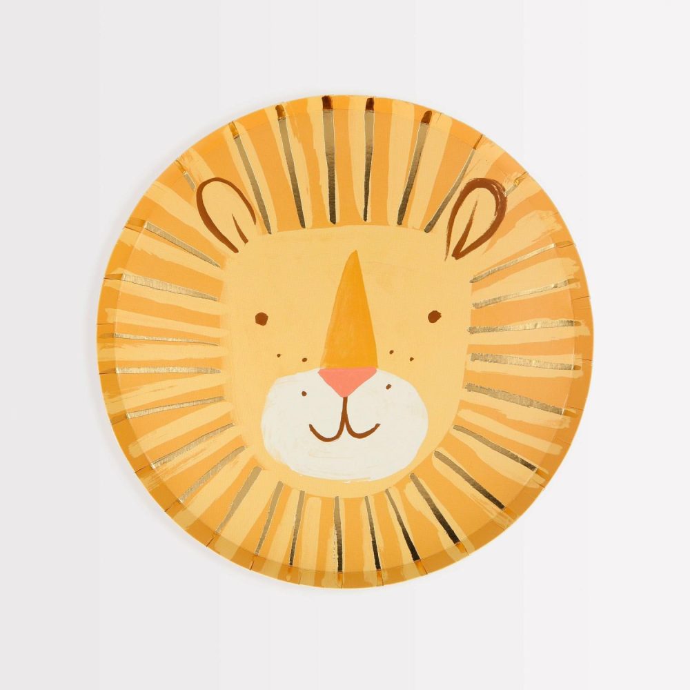 Plates, Cups & Napkins | Lion Plates (X 8) Party Supplies Plates, Cups & Napkins